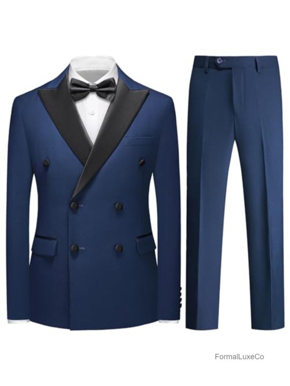 Men's 2 Piece Tuxedo Suit Set, Peak Lapels, Double Breasted Jacket & Pants
